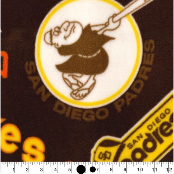 San Diego PADRES 60” Fleece Fabric by the 1/2 yard RARE & Discontinued. New - Picture 2 of 3